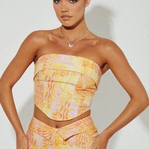 MURCI Corset Top in pastel  colour  print
